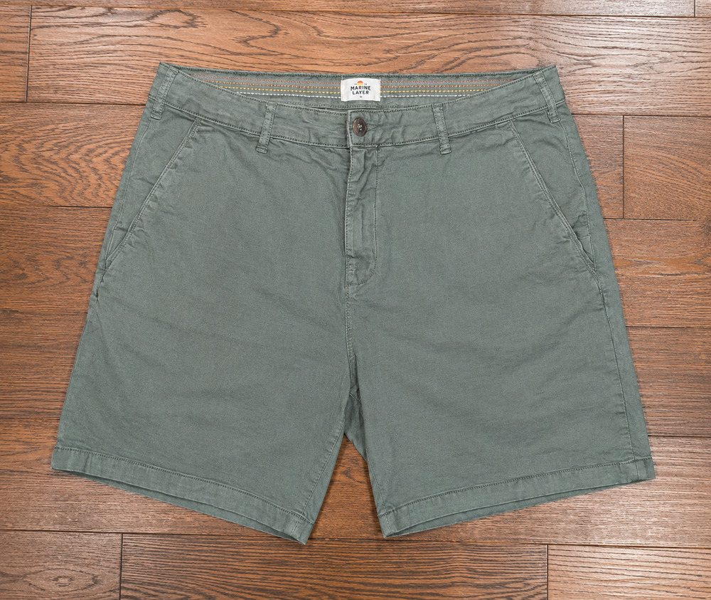 Marine Layer Cotton Twill Chino Shorts 7" Men's 36 Green Stretch NWOT $88